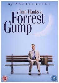 Forrest Gump poster - Tom hanks sitting on the bench looking at the movie title